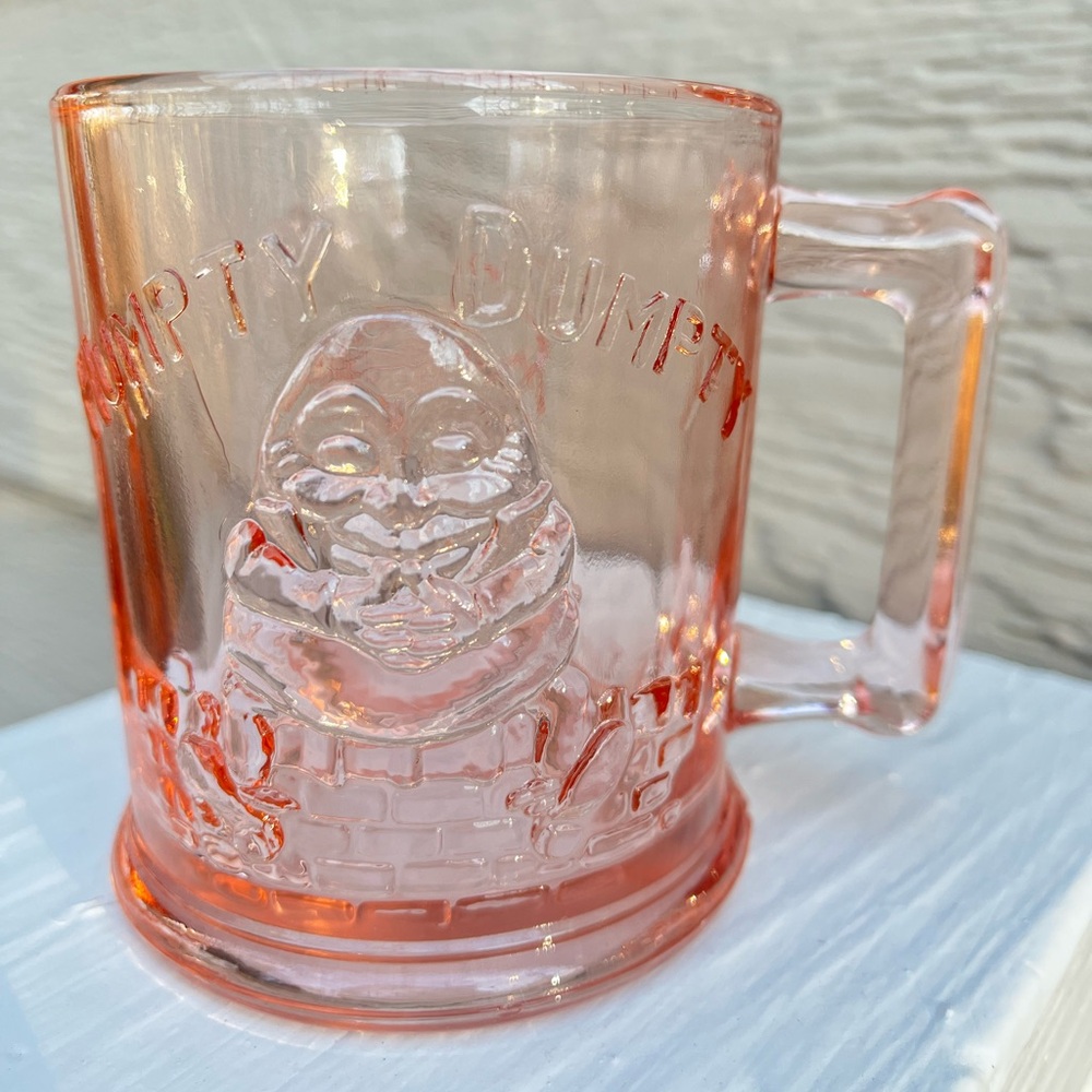 Vintage Pink Indiana Humpty Dumpty Glass Mug